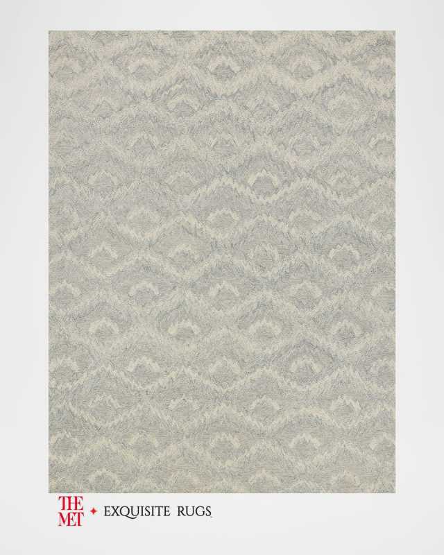 Bargello Hand-Tufted Gray Rug, 5' x 8'